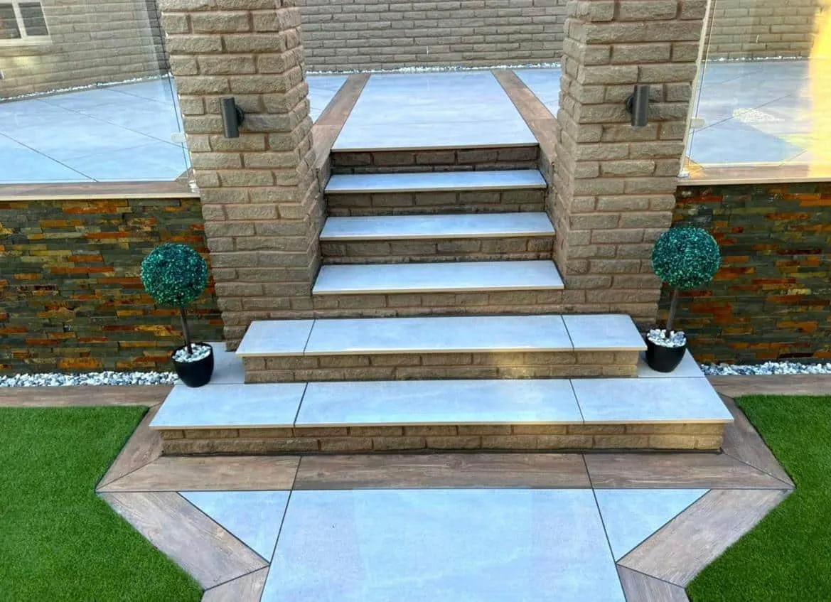 Finished garden steps and stonework by Stoneage Property Care in Wiltshire
