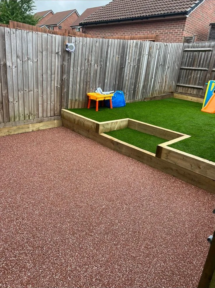 Resin patio installed in a Wiltshire garden